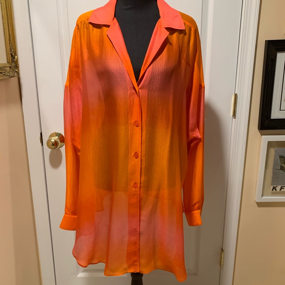 Lafayette 148 New York 100% Silk blouse size XL